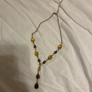 Funky necklace with yellow and brown